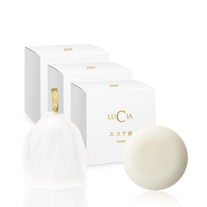 Lucia｜Esthetic Skin Soap Set (33g Soap x 3pcs with Foaming Net)